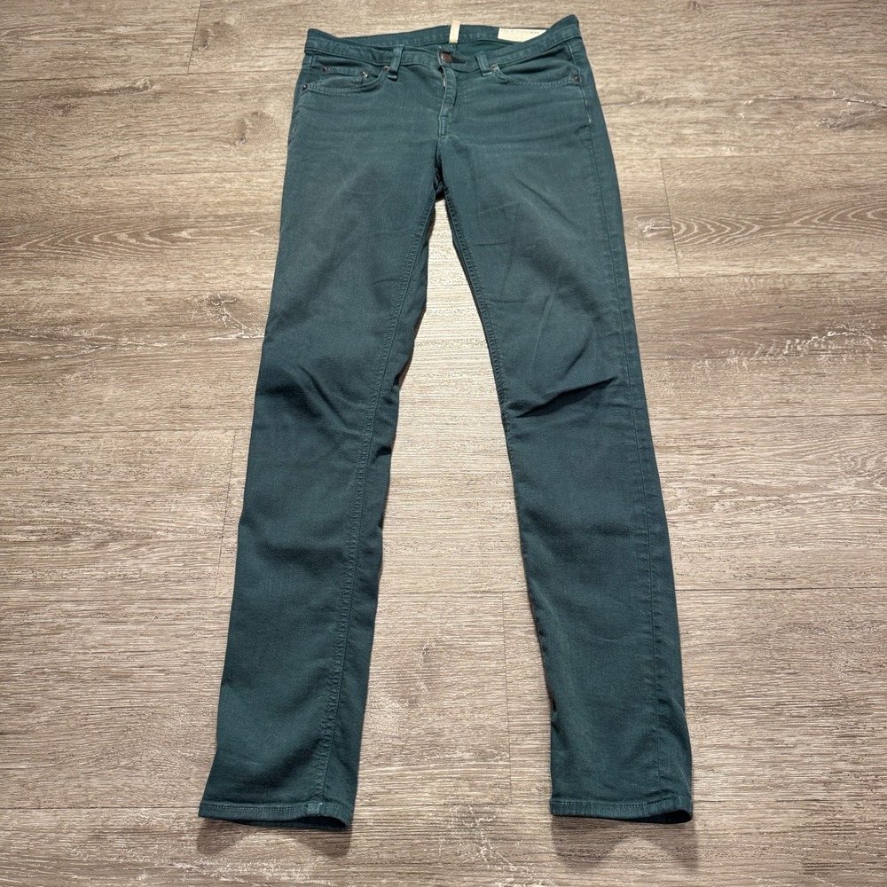 Rag‎ & Bone Jeans Womens 27 Green Denim Skinny Cotton Tencel Casual 27x30 Adult